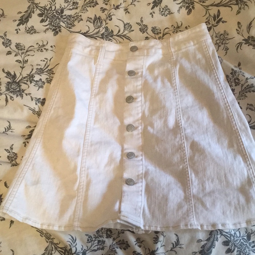 White jean skirt